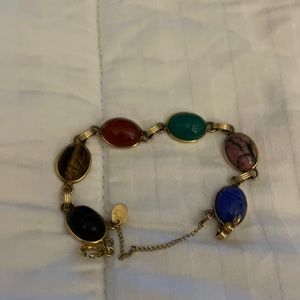 12k gold with variety so different gem stones. VINTAGE PIECE